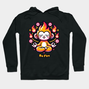 Elemental Meditating Monkey Be Fire T-Shirt Hoodie